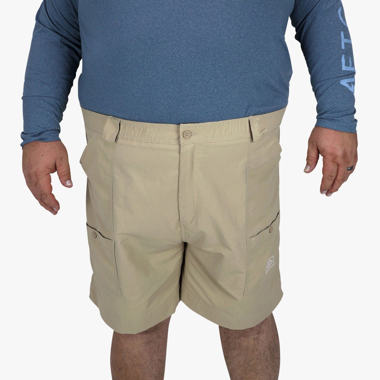 AFTCO Original Mens Fishing Shorts Long - Classic Colors - AFTCO Khaki