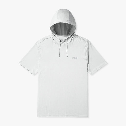 AFTCO Samurai Short Sleeve Hooded Sun Protection Shirt Oyster Gray Heather