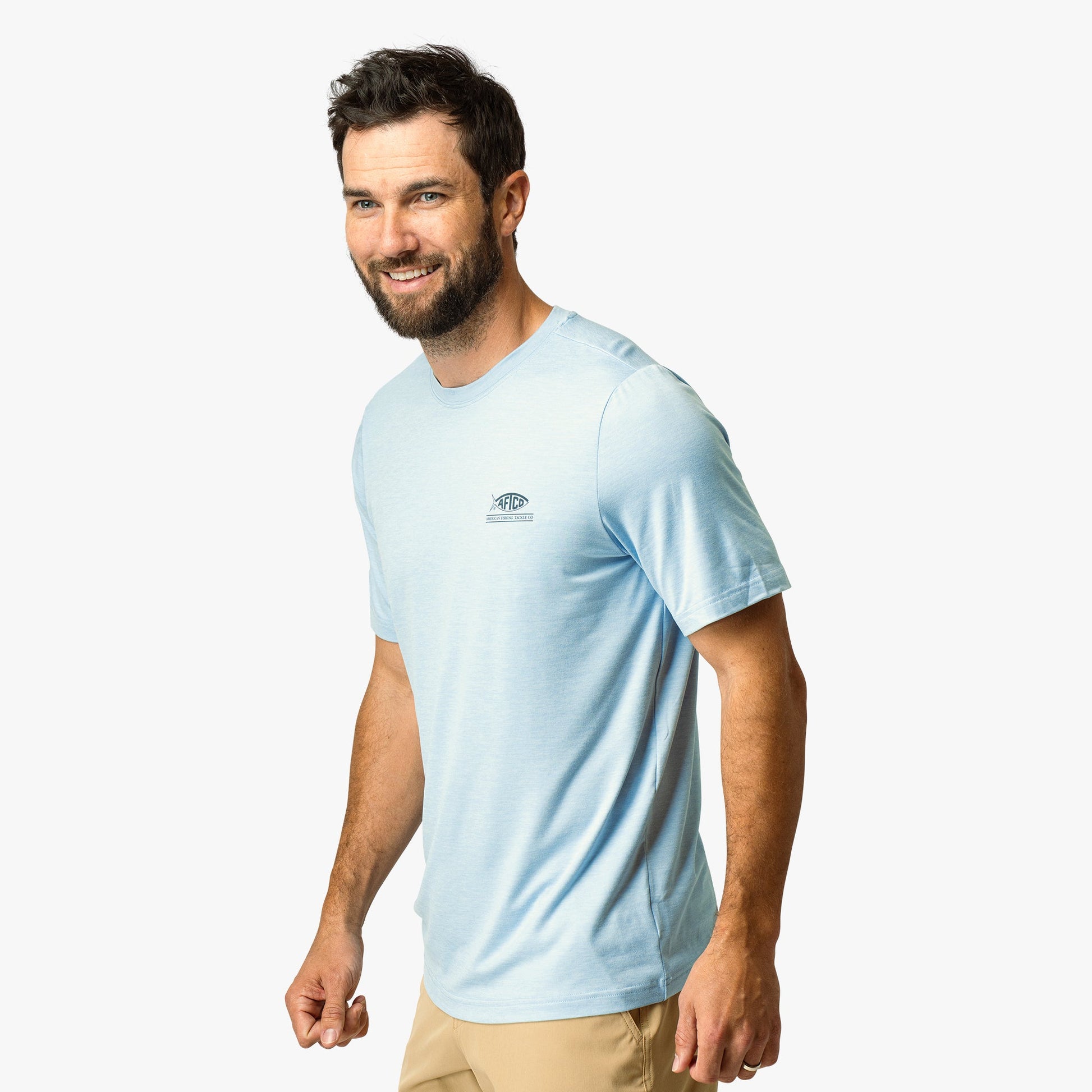 AFTCO United Short Sleeve Sun Protection Shirt Athletic Heather