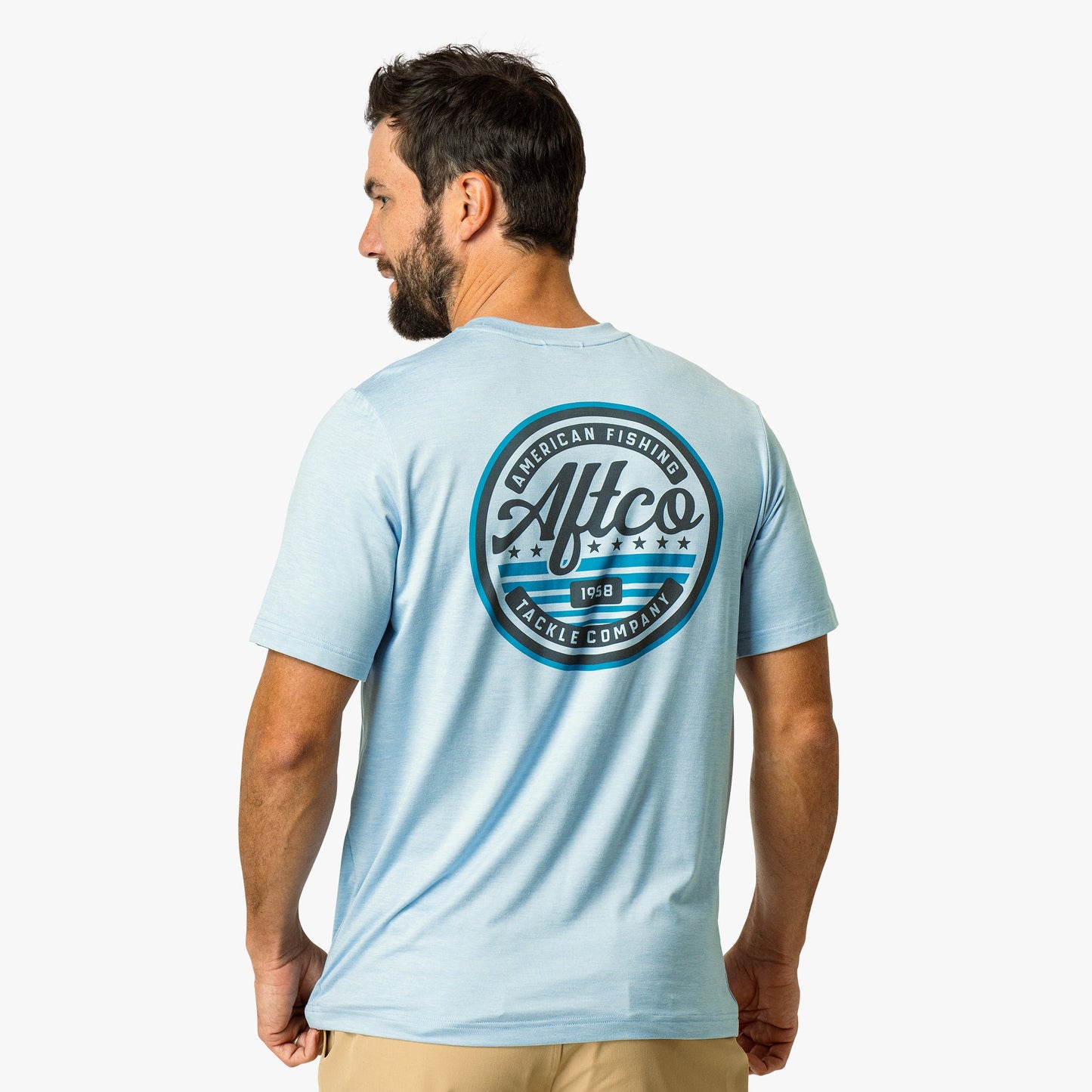 AFTCO United Short Sleeve Sun Protection Shirt Athletic Heather