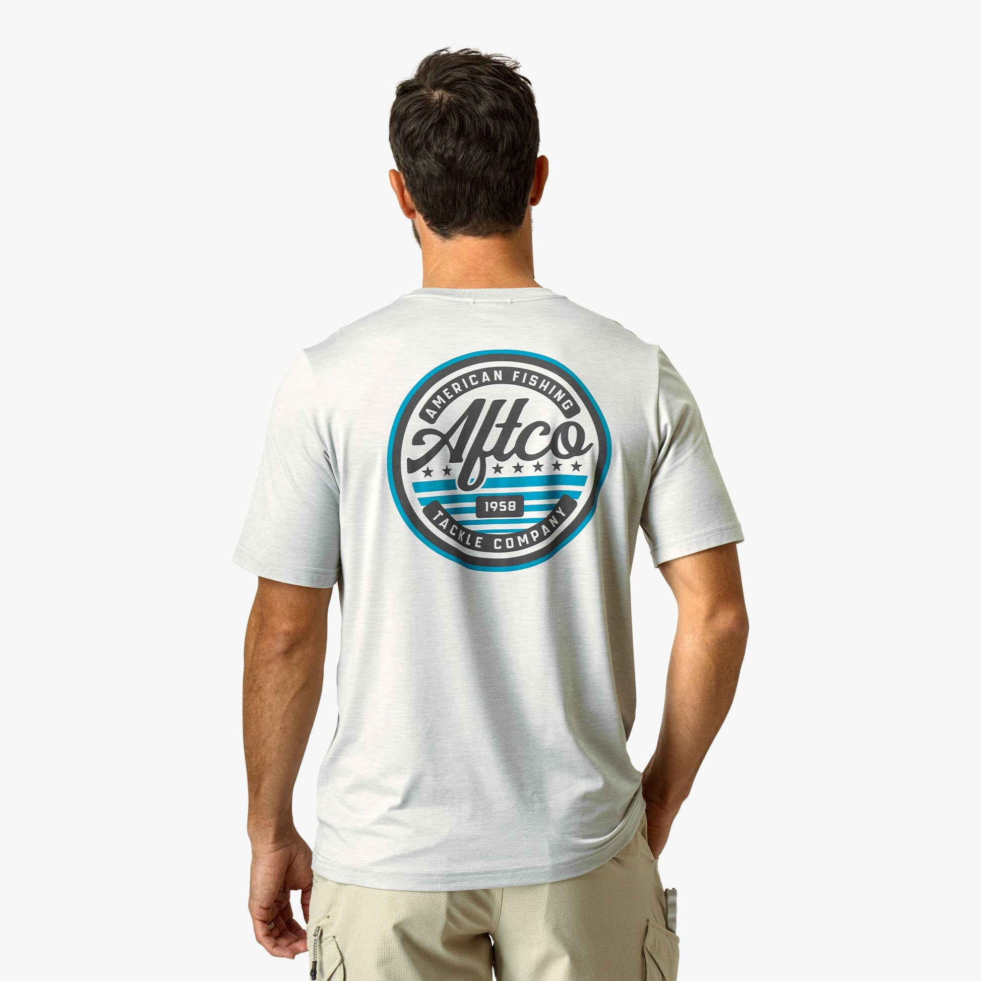 AFTCO United Short Sleeve Sun Protection Shirt Athletic Heather