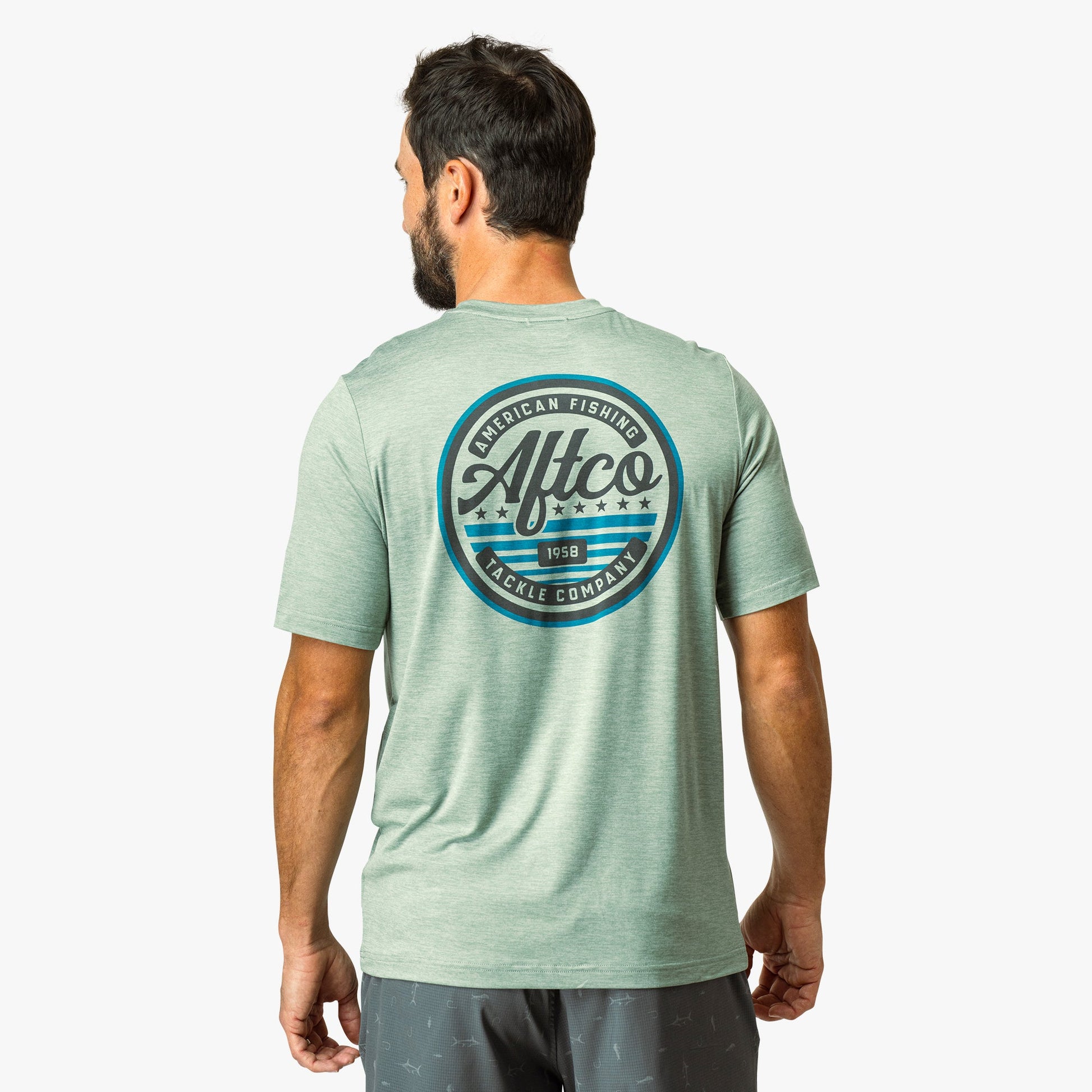 AFTCO United Short Sleeve Sun Protection Shirt Athletic Heather