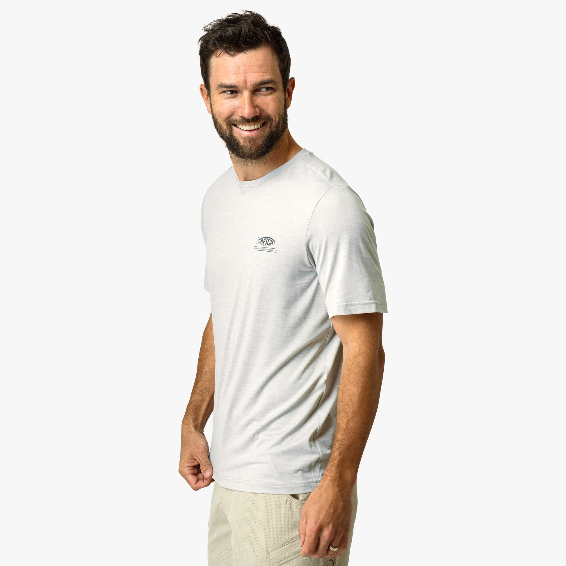 AFTCO United Short Sleeve Sun Protection Shirt Athletic Heather