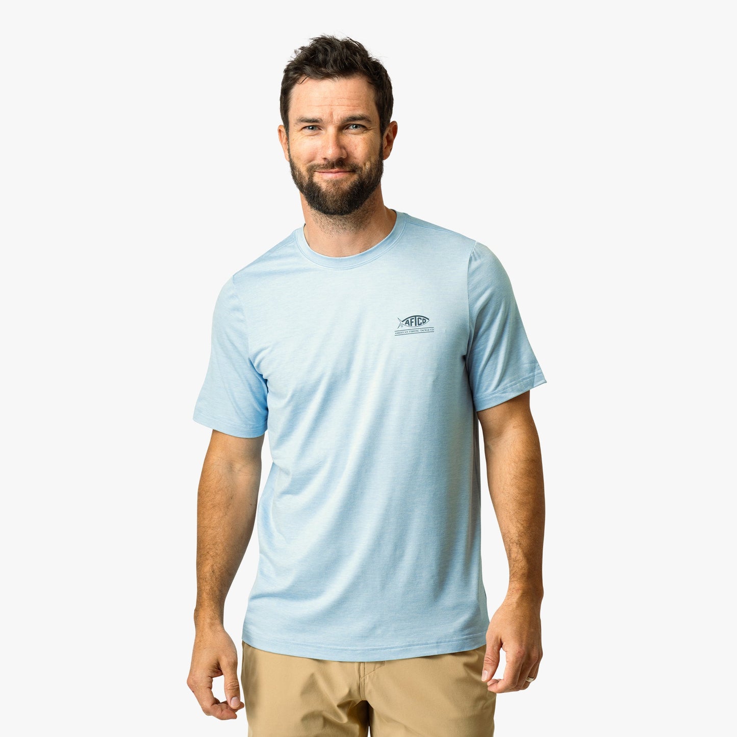 AFTCO United Short Sleeve Sun Protection Shirt Athletic Heather