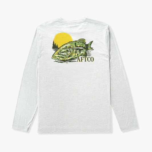 AFTCO Reflection Long Sleeve Sun Protection Shirt Athletic Heather
