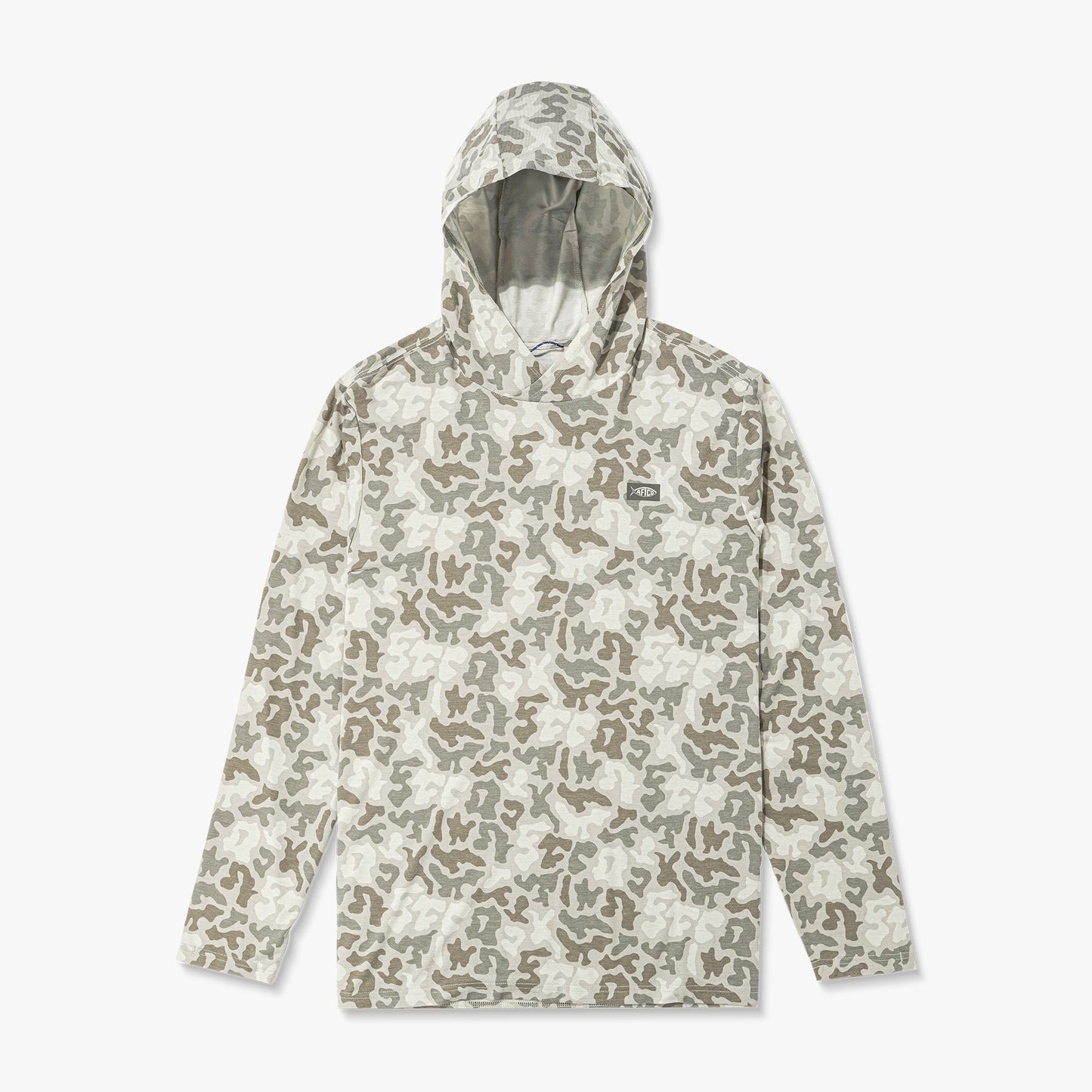 AFTCO Ocean Bound Hooded Performance Shirt Sand Grouper Camo