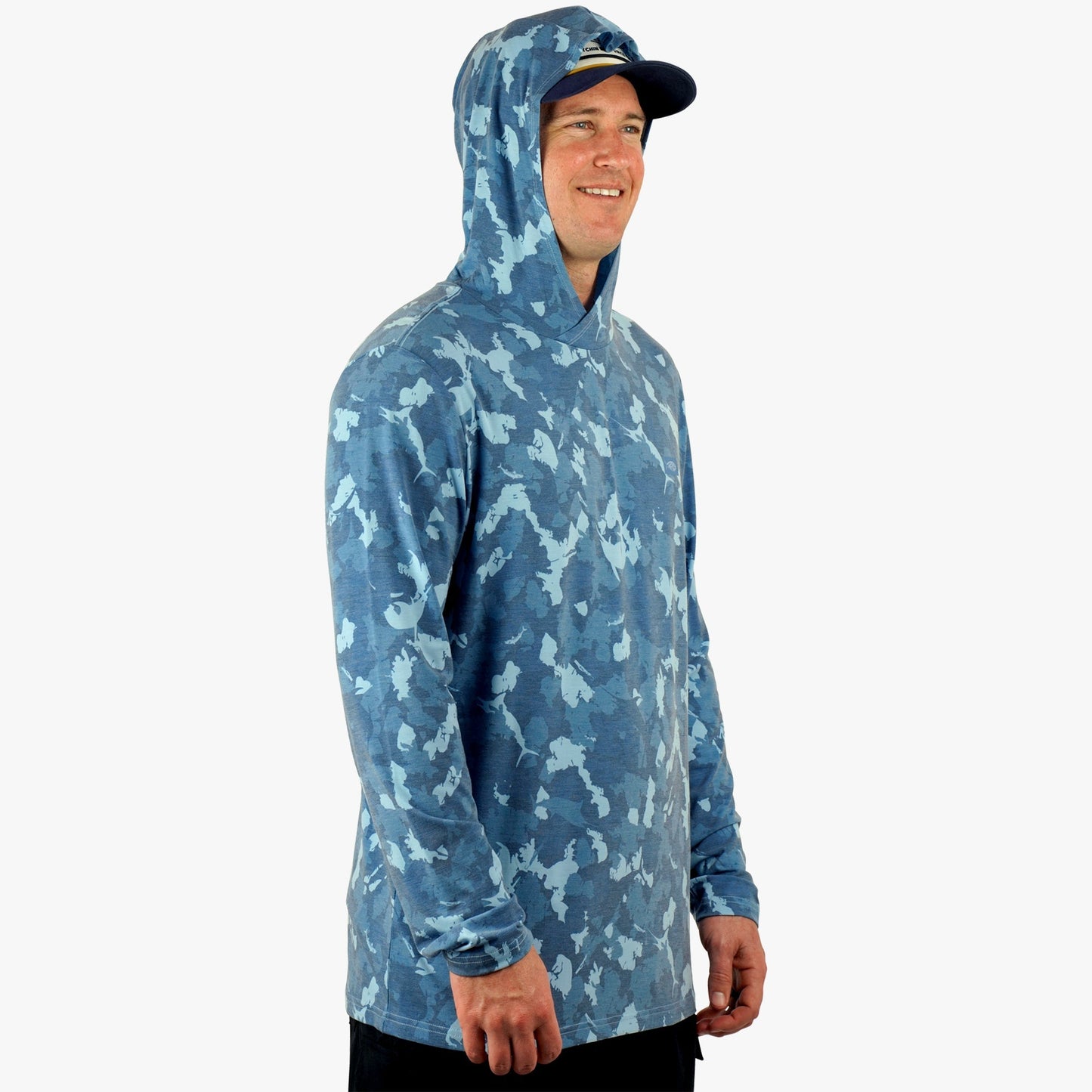 AFTCO Ocean Bound Hooded Performance Shirt Sand Grouper Camo