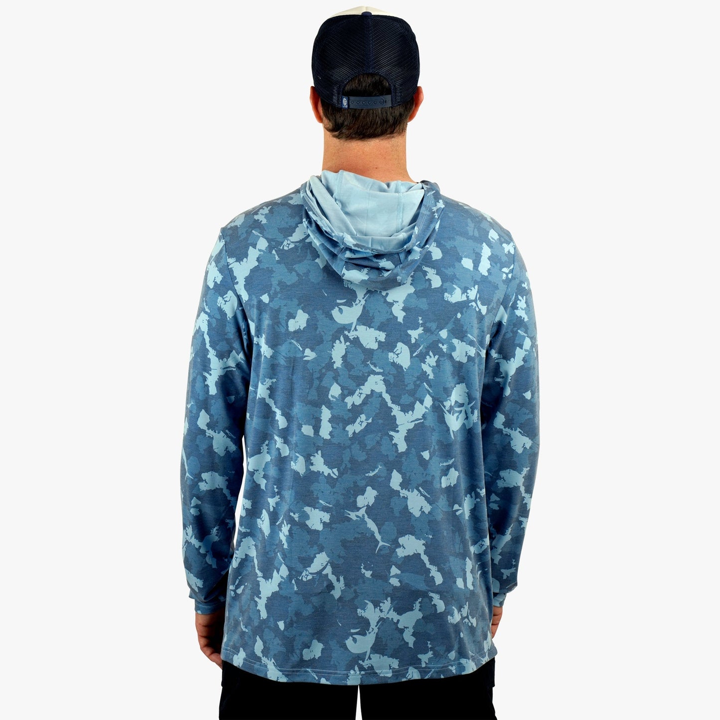 AFTCO Ocean Bound Hooded Performance Shirt Sand Grouper Camo