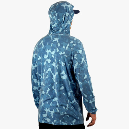 AFTCO Ocean Bound Hooded Performance Shirt Sand Grouper Camo
