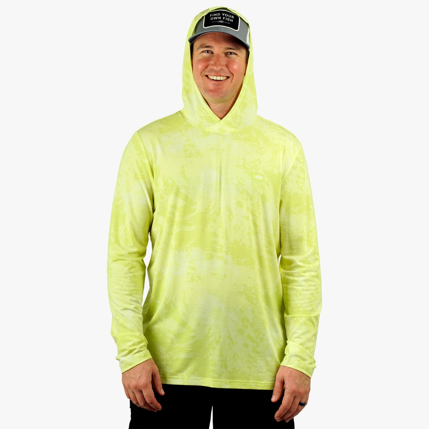 AFTCO Ocean Bound Hooded Performance Shirt Sand Grouper Camo