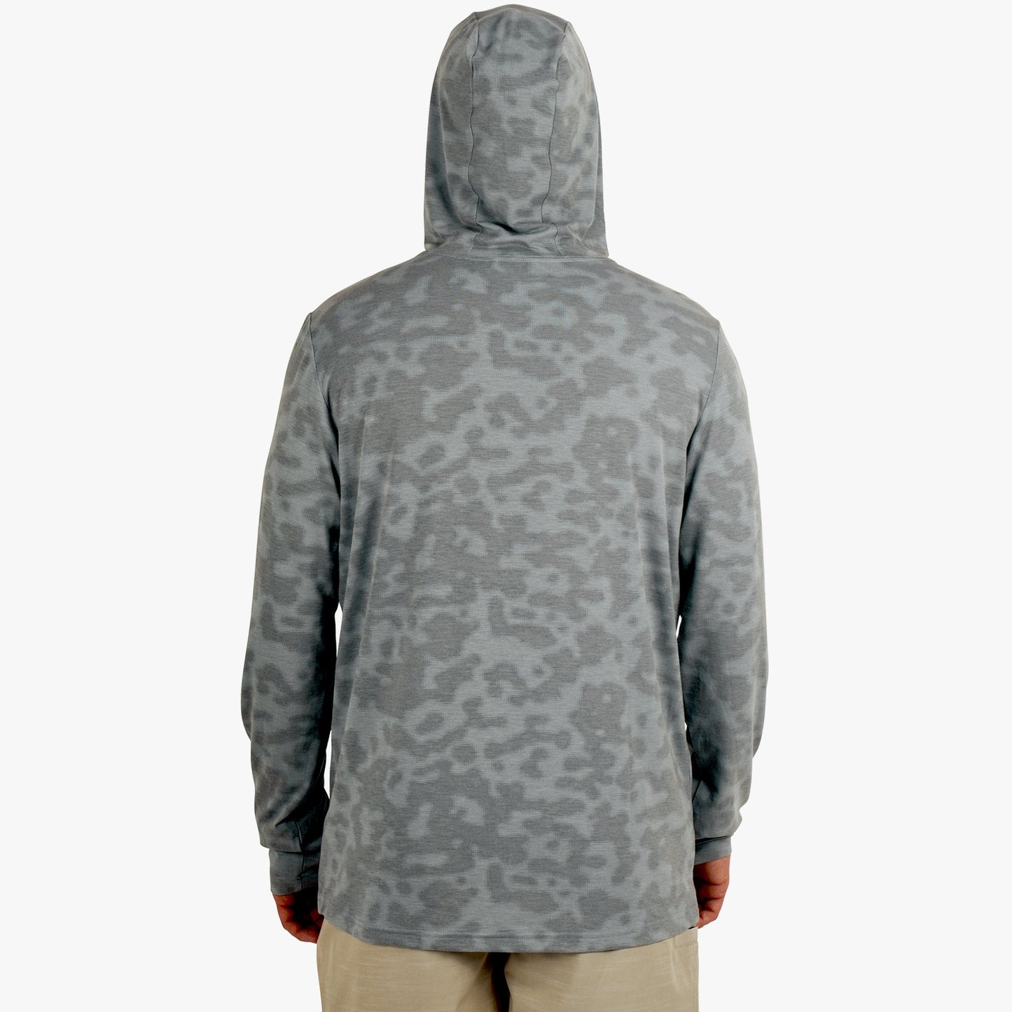 AFTCO Ocean Bound Hooded Performance Shirt Sand Grouper Camo