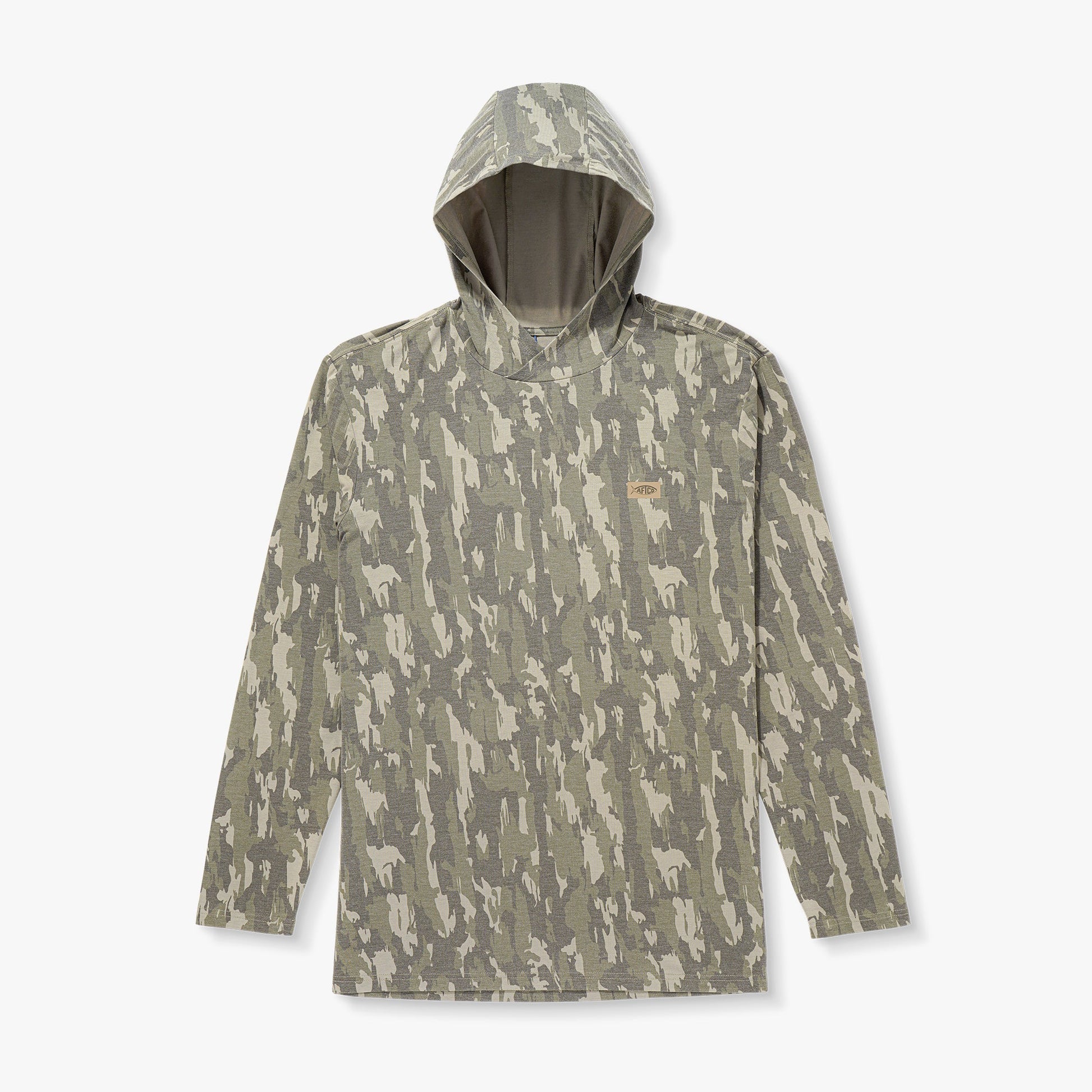 AFTCO Ocean Bound Hooded Performance Shirt Sand Grouper Camo