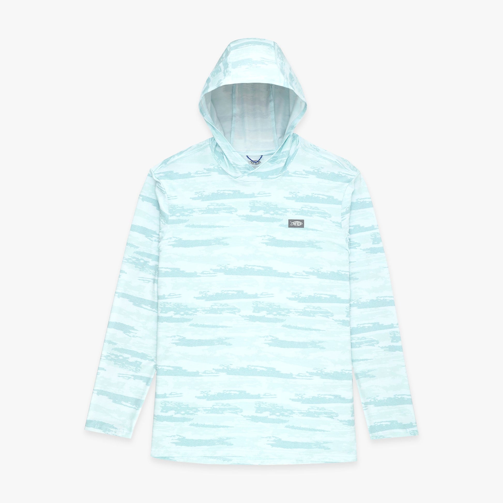 AFTCO Ocean Bound Hooded Performance Shirt Sand Grouper Camo