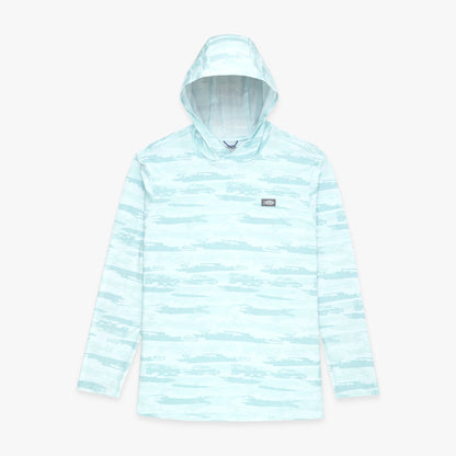 AFTCO Ocean Bound Hooded Performance Shirt Sand Grouper Camo