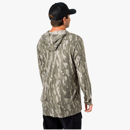 AFTCO Ocean Bound Hooded Performance Shirt Sand Grouper Camo