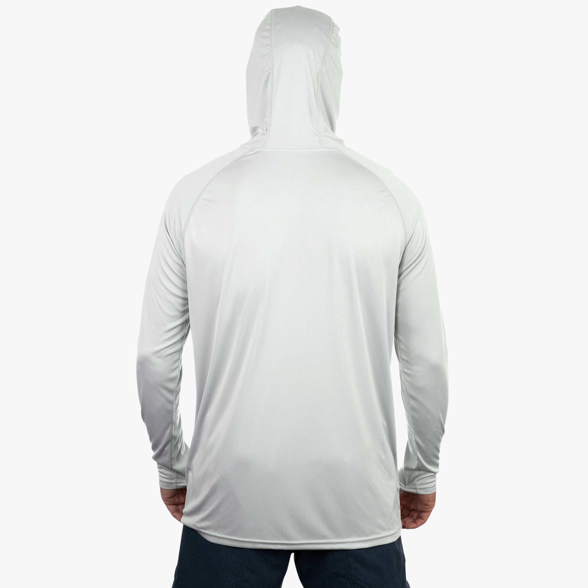 AFTCO Jason Christie's Hooded LS Bass Fishing Performance Shirt Blue Shadow Heather