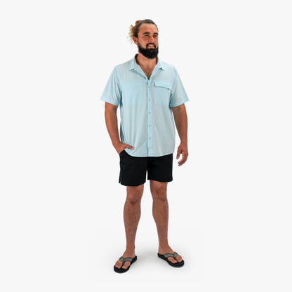 AFTCO Air O Mesh SS Button Down Fishing Shirt Bay Leaf