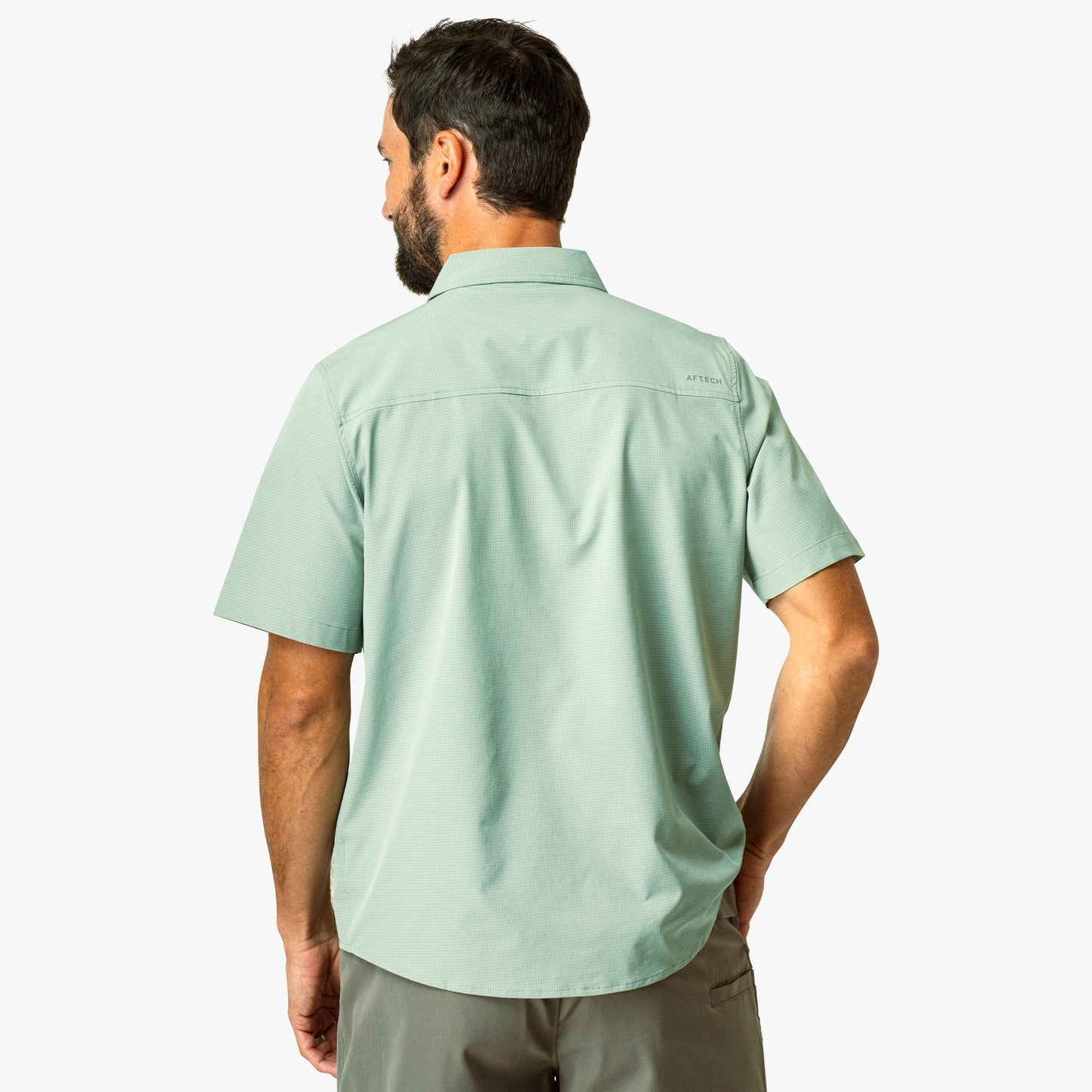 AFTCO Air O Mesh SS Button Down Fishing Shirt Bay Leaf