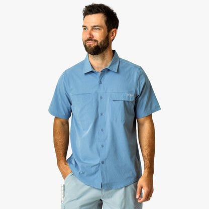 AFTCO Air O Mesh SS Button Down Fishing Shirt Bay Leaf