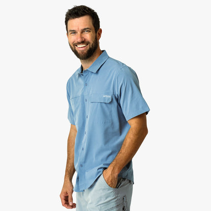 AFTCO Air O Mesh SS Button Down Fishing Shirt Bay Leaf