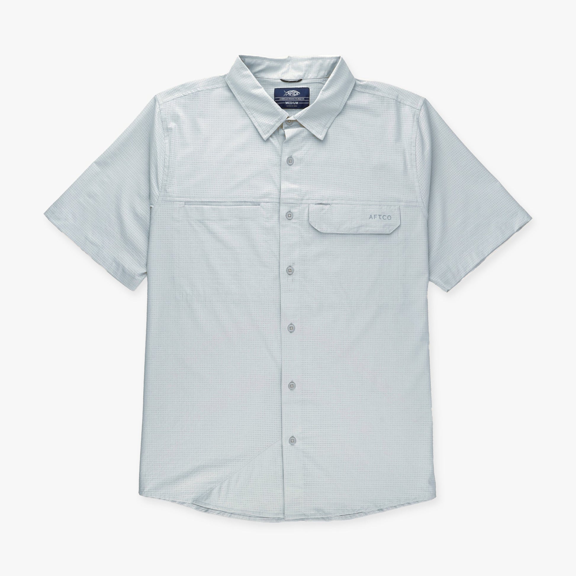 AFTCO Air O Mesh SS Button Down Fishing Shirt Bay Leaf