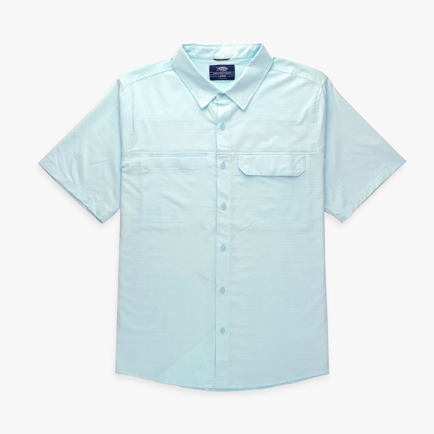 AFTCO Air O Mesh SS Button Down Fishing Shirt Bay Leaf