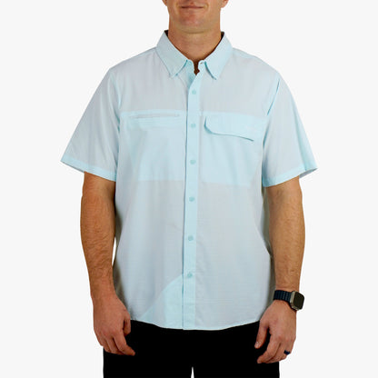 AFTCO Air O Mesh SS Button Down Fishing Shirt Bay Leaf