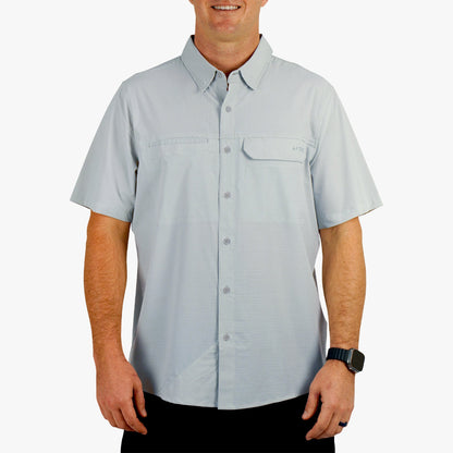 AFTCO Air O Mesh SS Button Down Fishing Shirt Bay Leaf