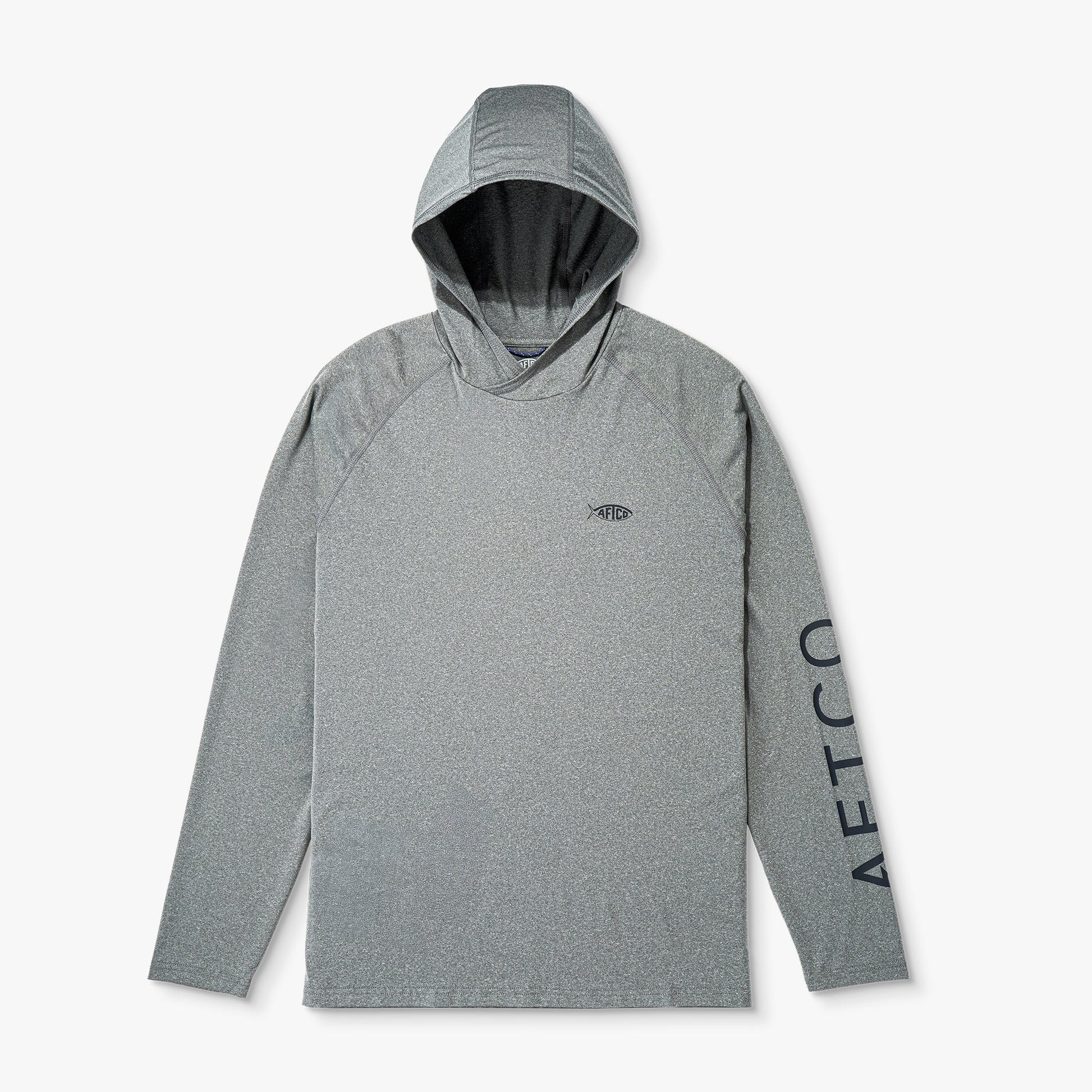 AFTCO Big Guy Samurai Hooded Performance Shirt Splish Splash Heather