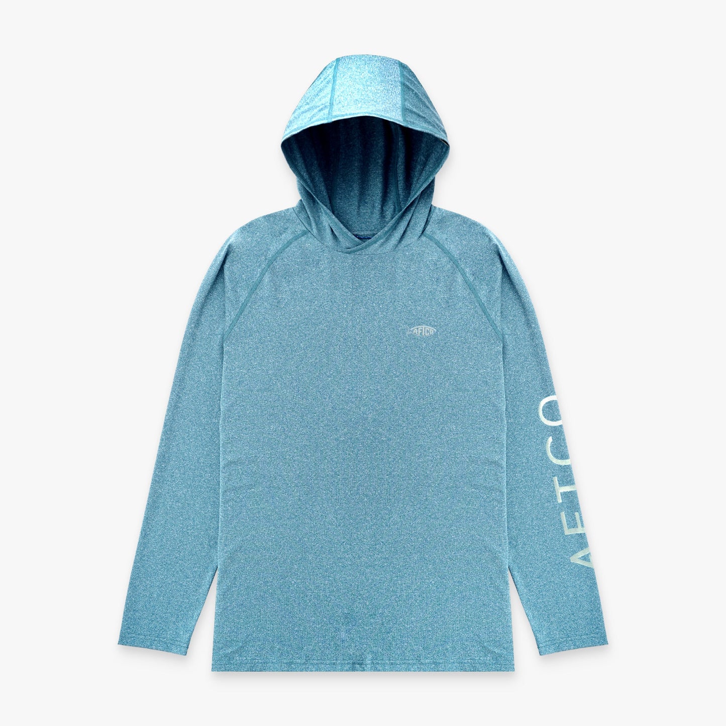 AFTCO Big Guy Samurai Hooded Performance Shirt Splish Splash Heather