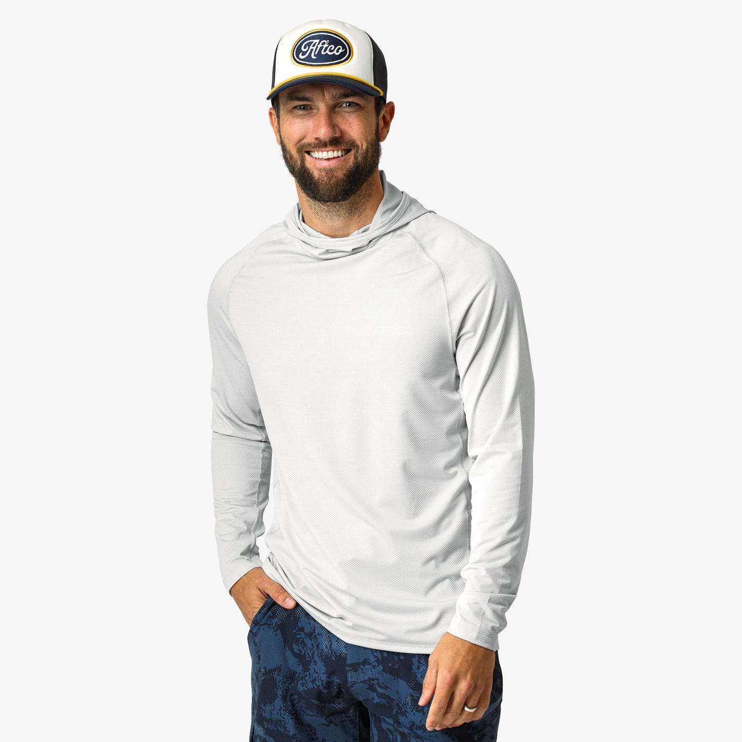 AFTCO Adapt Phase Change Hooded Fishing Shirt Tidal Current Camo