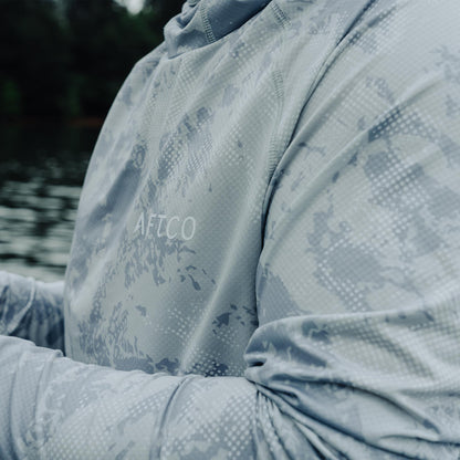 AFTCO Adapt Phase Change Hooded Fishing Shirt Tidal Current Camo