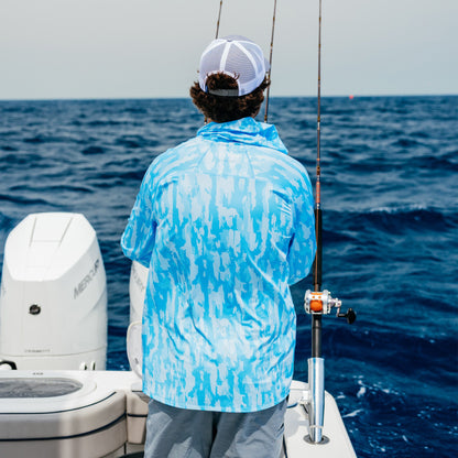AFTCO Adapt Phase Change Hooded Fishing Shirt Tidal Current Camo
