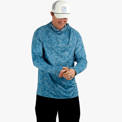 AFTCO Adapt Phase Change Hooded Fishing Shirt Tidal Current Camo