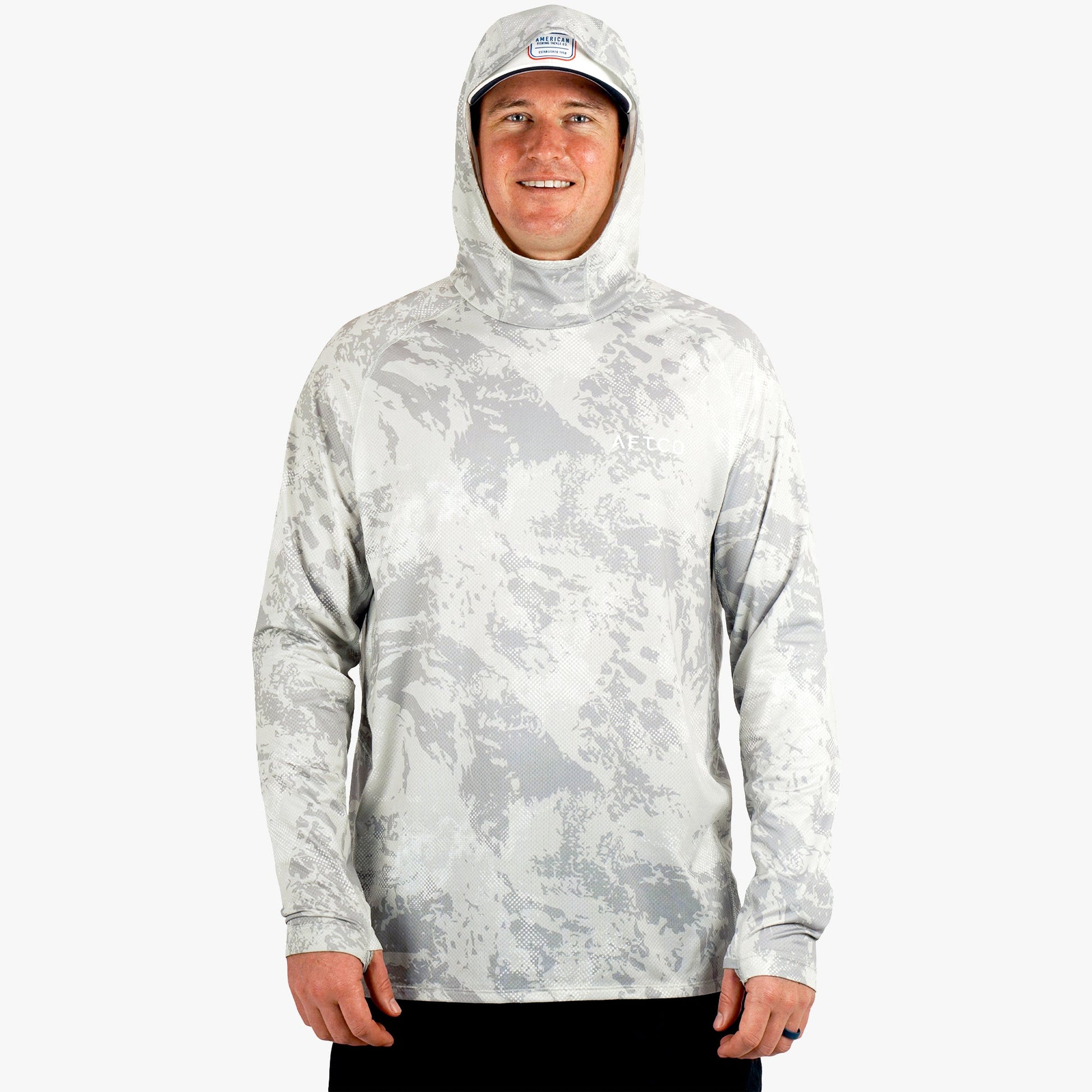 AFTCO Adapt Phase Change Hooded Fishing Shirt Tidal Current Camo