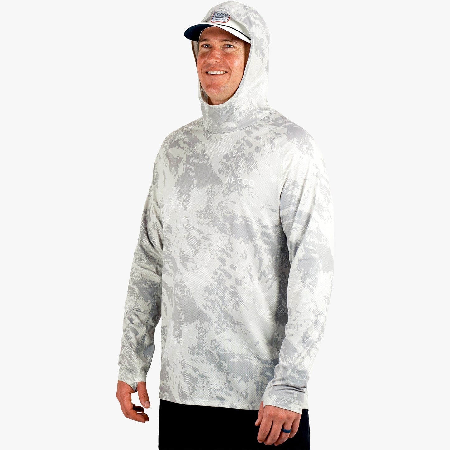AFTCO Adapt Phase Change Hooded Fishing Shirt Tidal Current Camo