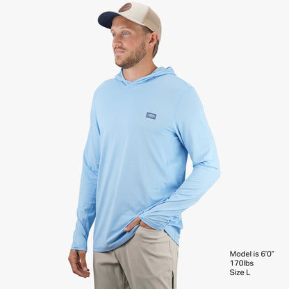 AFTCO Air O Mesh Hooded Fishing Shirt Conch Heather