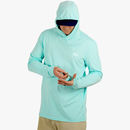AFTCO Air O Mesh Hooded Fishing Shirt Conch Heather