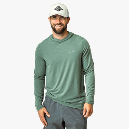 AFTCO Ocean Bound LS UPF Fishing Shirts Duck Green Heather