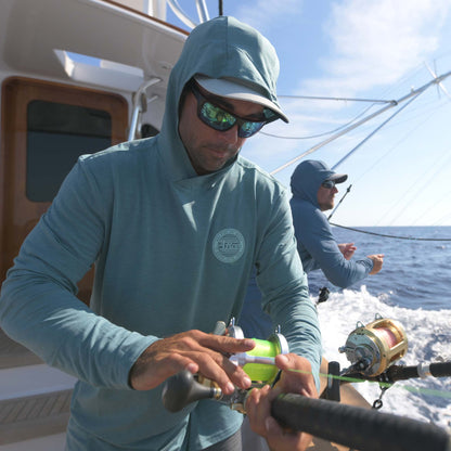 AFTCO Ocean Bound LS UPF Fishing Shirts Duck Green Heather