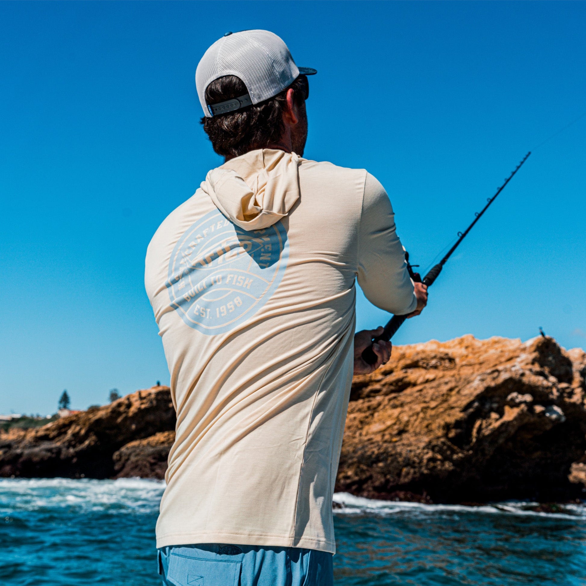AFTCO Ocean Bound LS UPF Fishing Shirts Duck Green Heather