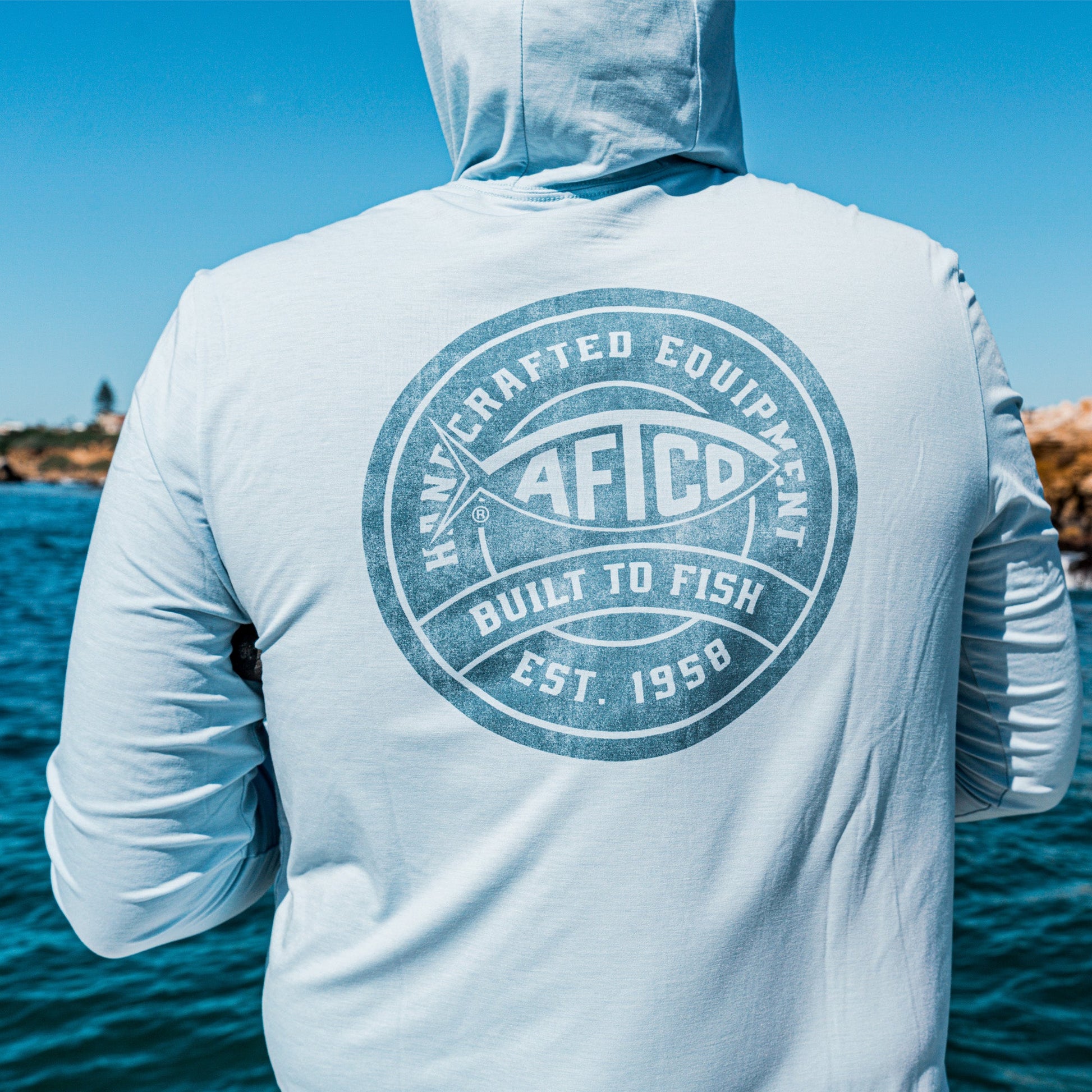 AFTCO Ocean Bound LS UPF Fishing Shirts Duck Green Heather