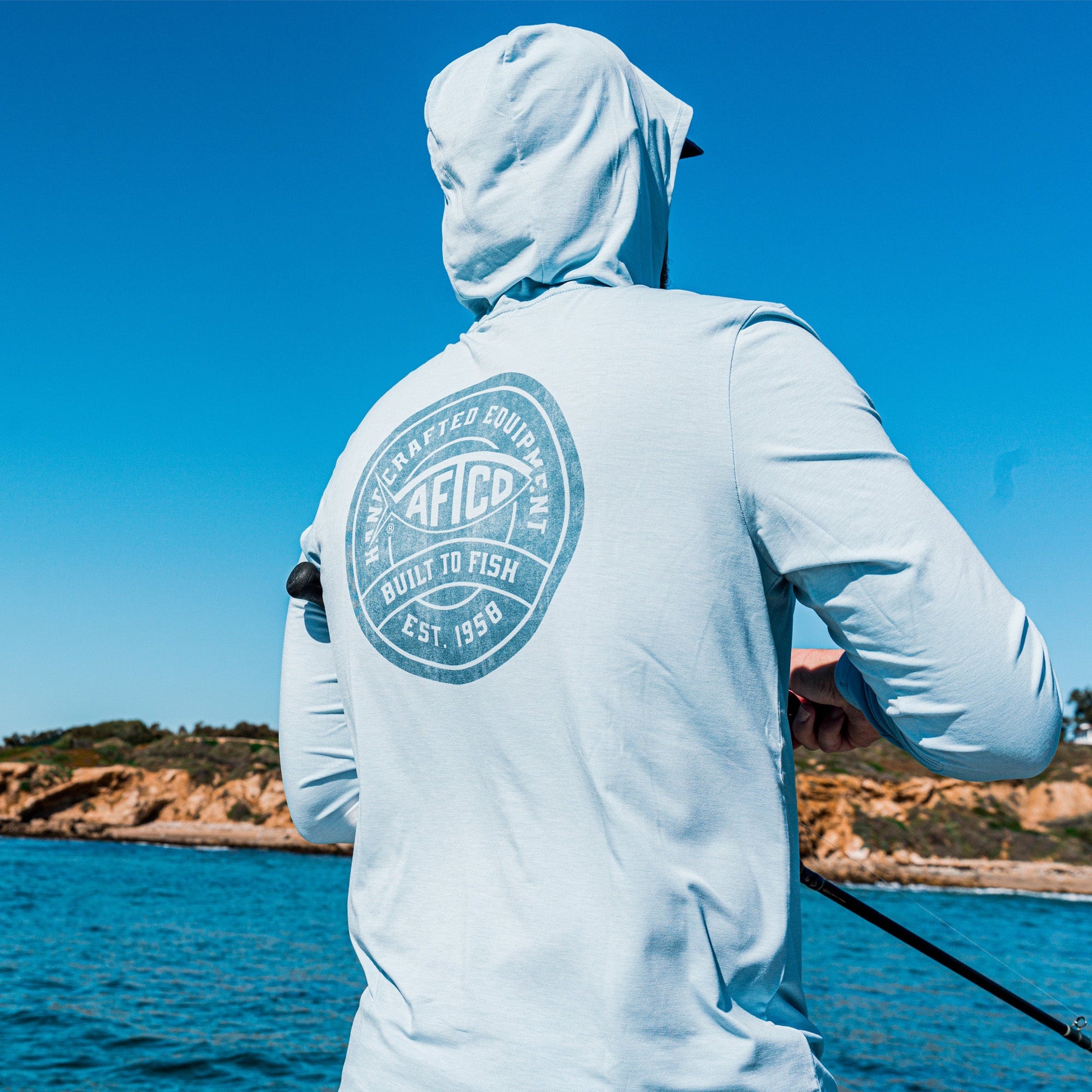 AFTCO Ocean Bound LS UPF Fishing Shirts Duck Green Heather