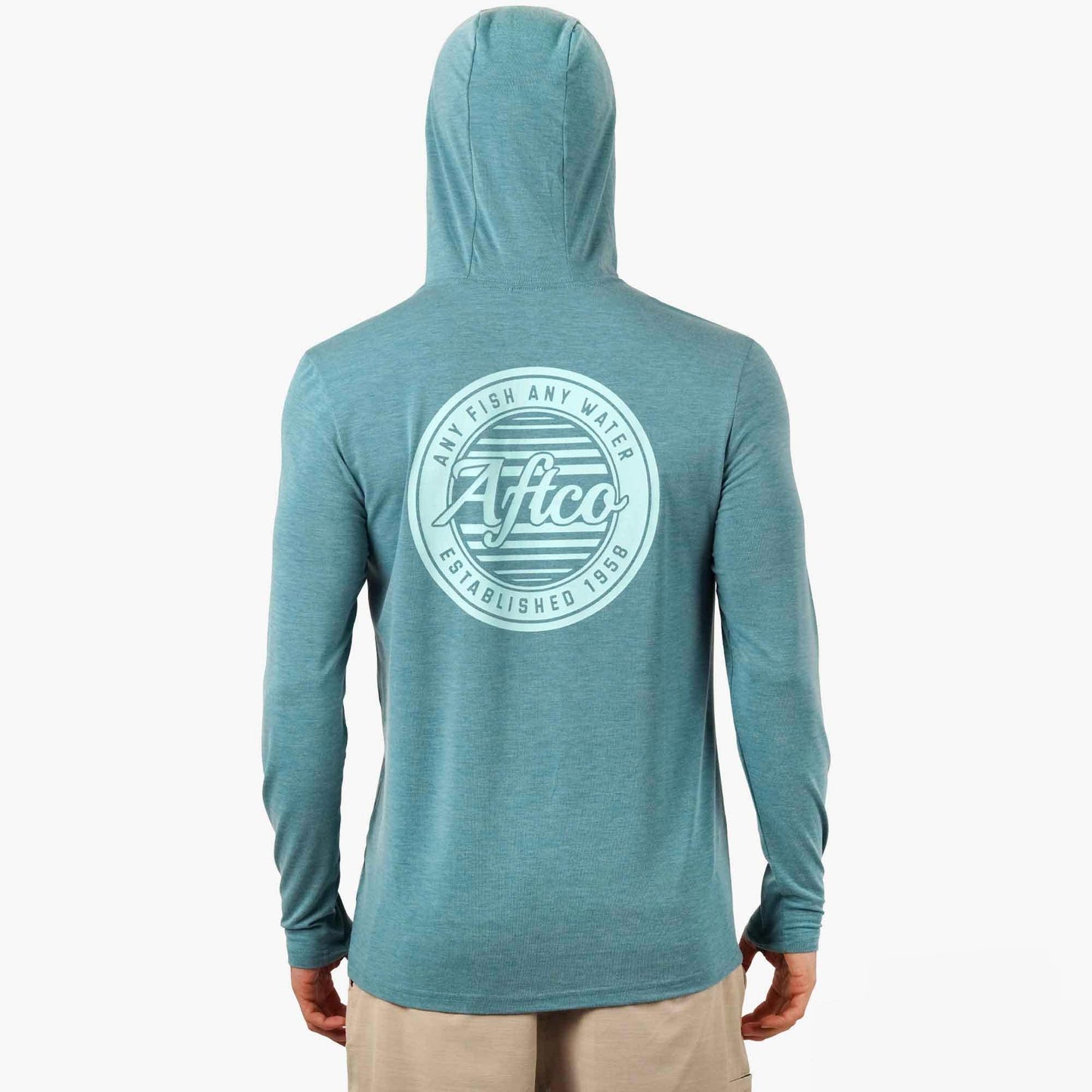 AFTCO Ocean Bound LS UPF Fishing Shirts Duck Green Heather