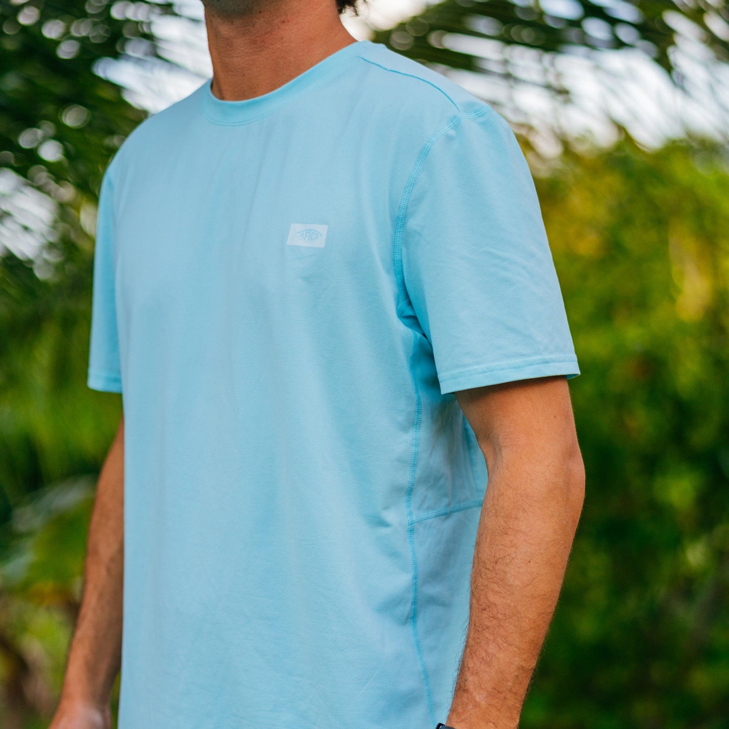 AFTCO Air O Mesh Breathable Fishing Shirt Shoreline Blue Heather