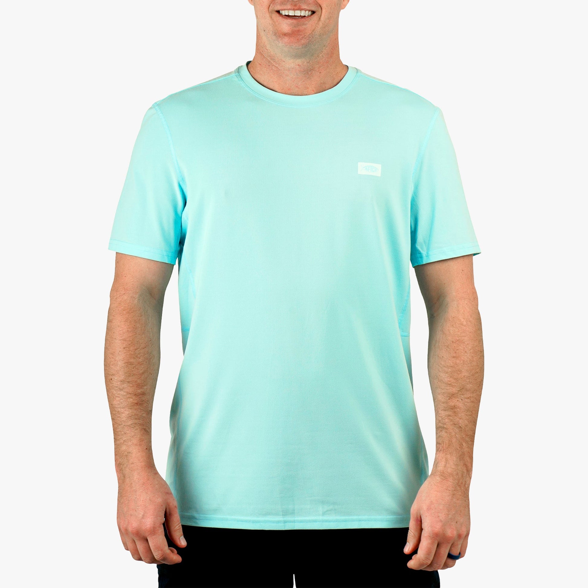 AFTCO Air O Mesh Breathable Fishing Shirt Shoreline Blue Heather