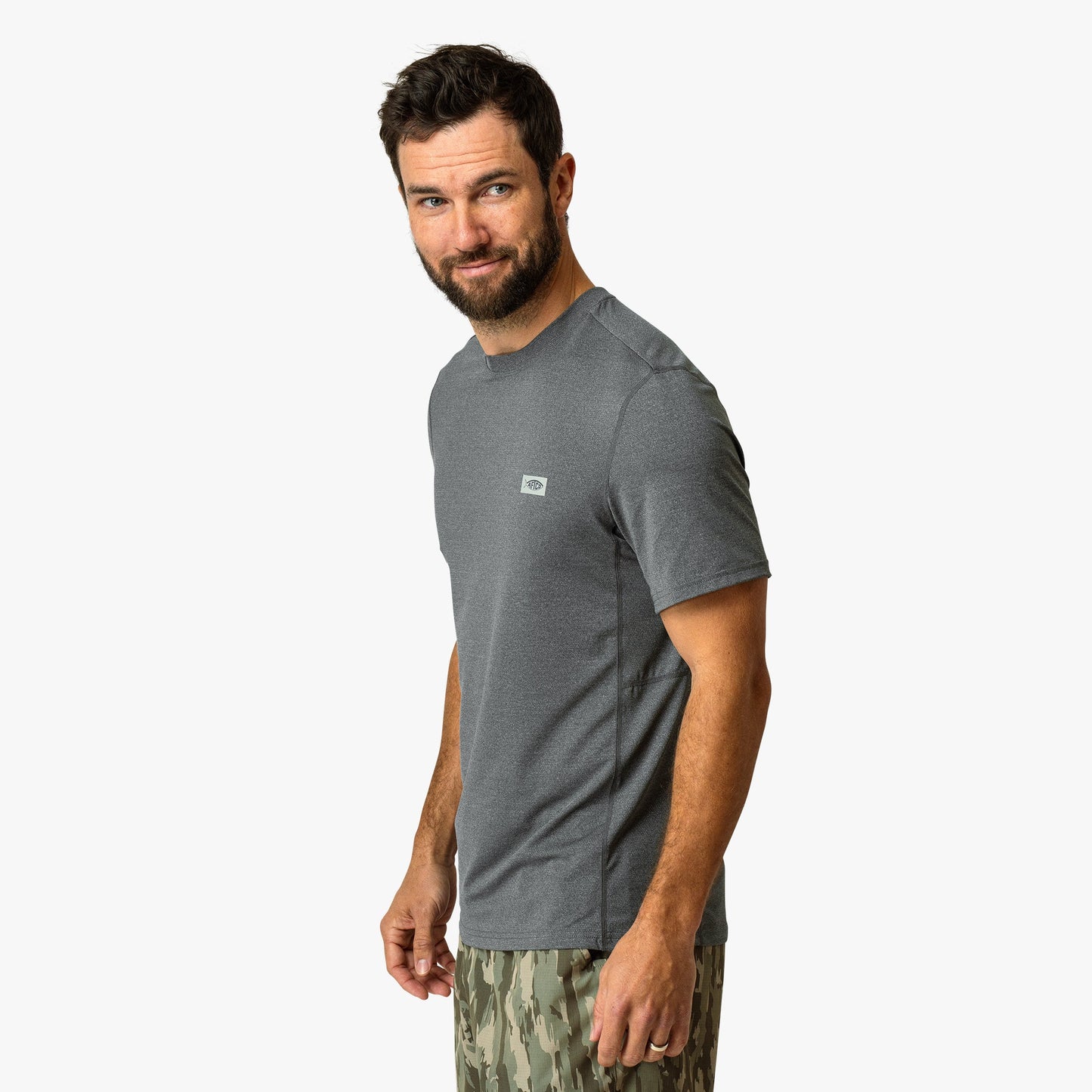 AFTCO Air O Mesh Breathable Fishing Shirt Shoreline Blue Heather