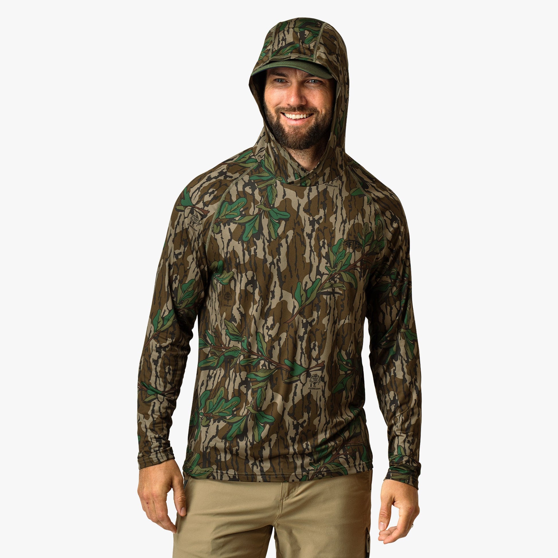AFTCO Mossy Oak® Camo Performance Hood Green Leaf