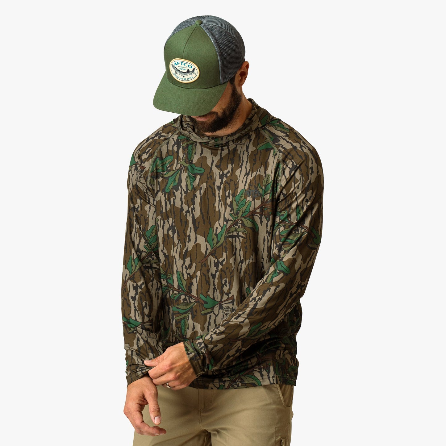 AFTCO Mossy Oak® Camo Performance Hood Green Leaf