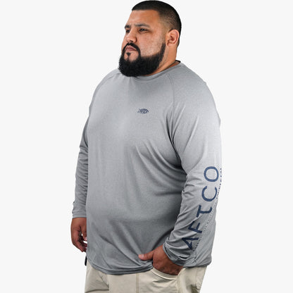 AFTCO Big Guy Samurai LS Performance Shirt Steel Heather